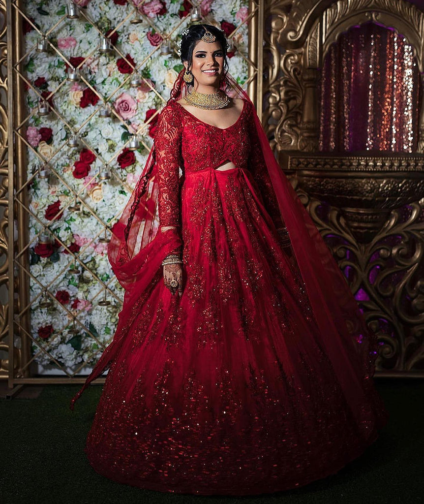 RED BRIDAL GOWN Ricco India RED BRIDAL GOWN Ricco India