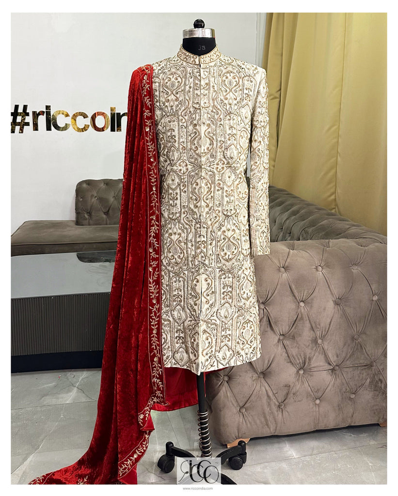 sherwani and shawl