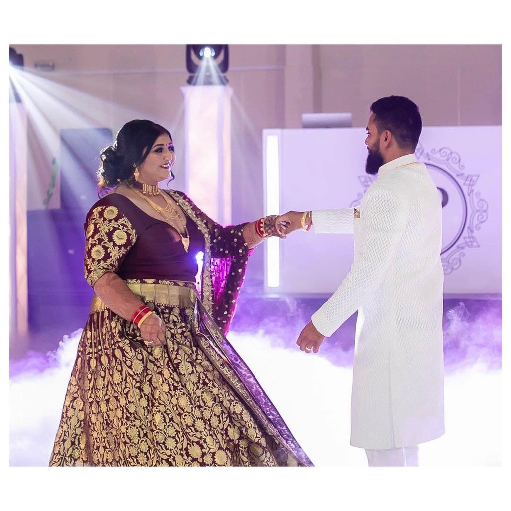 Maroon bride-groom set