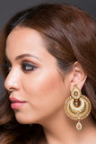 AD Earring With Antique Finish