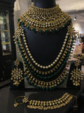 Statement green stone bridal necklace
