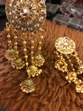 Copper finish chandelier earrings