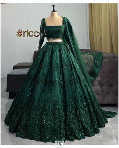 EMRALD GREEN LEHENGA