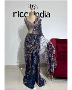 ROYAL BLUE SPARKLING STICHED SAREE