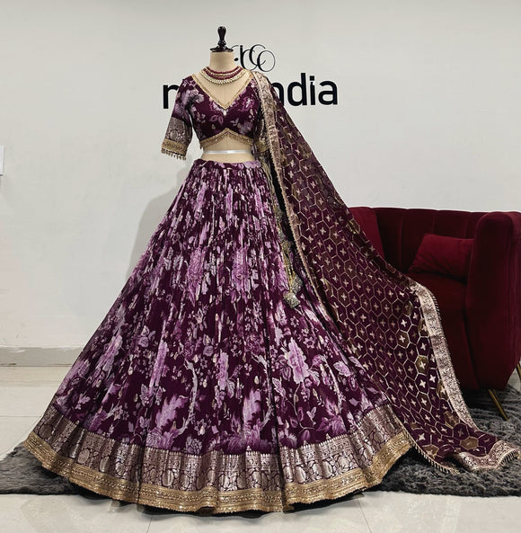 PURPLE BENARSI LEHENGA