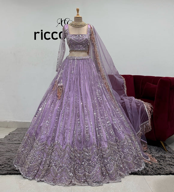 LAVENDER FLARED LEHENGA