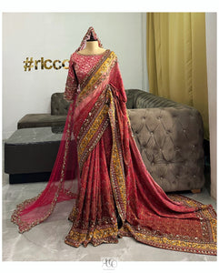 Bridal saree with veil
