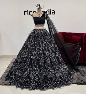BLACK & SILVER LEHENGA