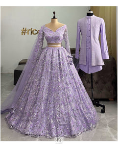 LAVENDER BRIDE AND GROOM SET