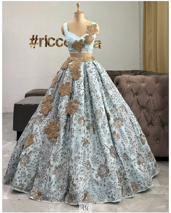 JASMINE BLUE CROPTOP SKIRT