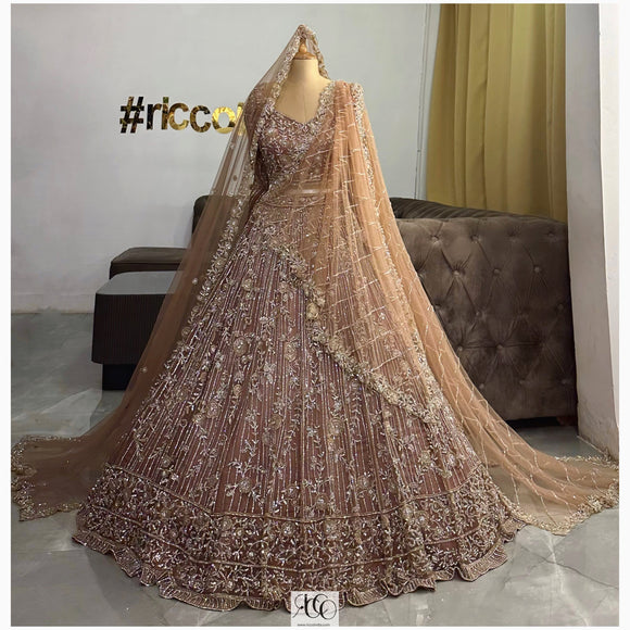 TAN BROWN BRIDAL LEHENGA