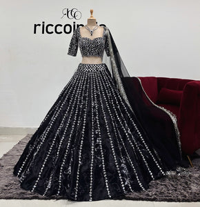 BLACK & SILVER LEHENGA