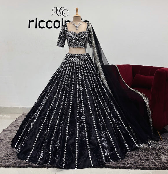 BLACK & SILVER LEHENGA