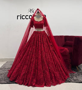 DARK RED LEHENGA