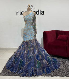 BLUE MERMAID GOWN