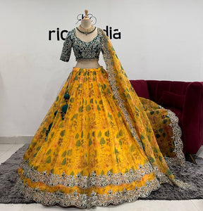 YELLOW FLORAL LEHENGA