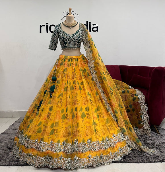 YELLOW FLORAL LEHENGA