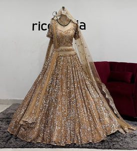GOLD SEQUIN & RESHAM LEHENGA