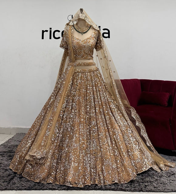 GOLD SEQUIN & RESHAM LEHENGA