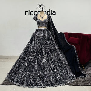 BLACK & SILVER LEHENGA