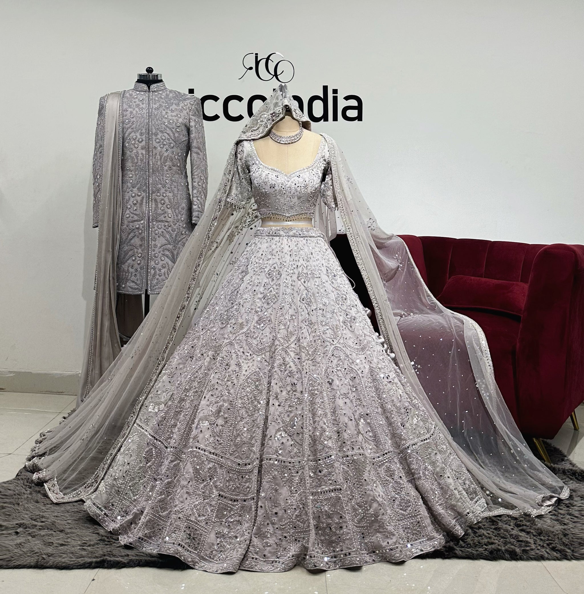 LAVENDER BRIDE AND GROOM SET – Ricco India