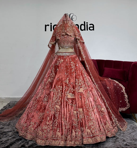 HAND EMBROIDERED BRIDAL LEHENGA