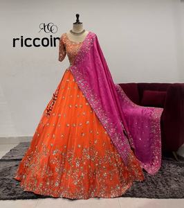 ORANGE & PINK LEHENGA