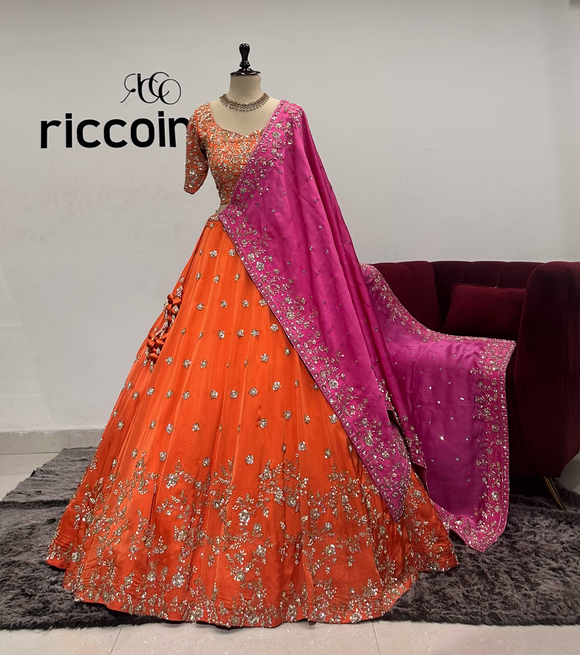 ORANGE & PINK LEHENGA