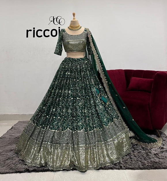 FROST GREEN LEHENGA
