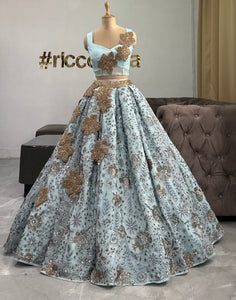TIFFANY BLUE CROPTOP & SKIRT