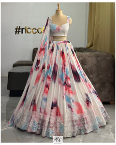 WHITE TIE DYE LEHENGA