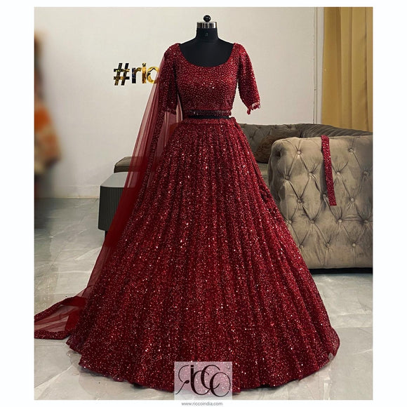 BURGUNDY LEHENGA