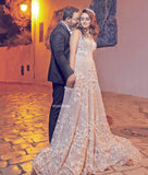 IVORY GOWN WITH REMOVABLE TRAIN