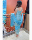 BLUE SEQUIN WORK SUIT