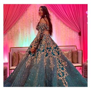 TEAL BLUE BALL GOWN