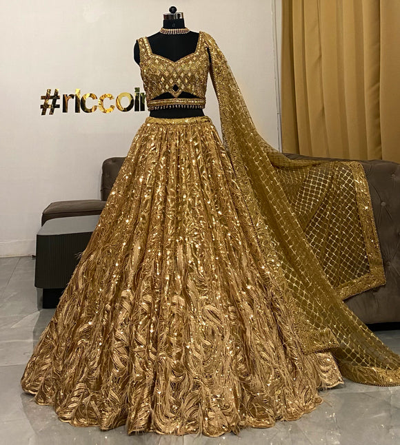 Dark gold lehenga