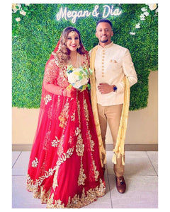 Red bridal lehenga