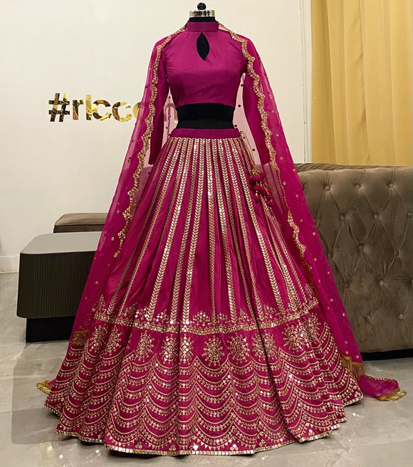 Wine lehenga