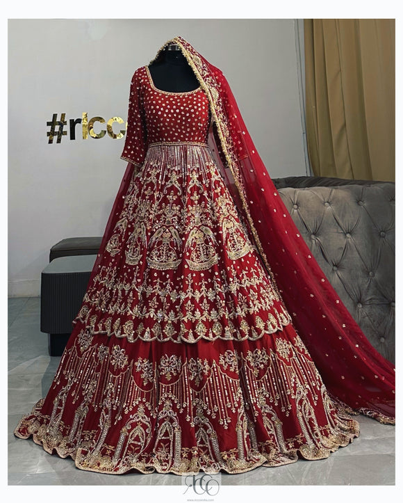 peplum wedding dress indian Embellished Bridal Peplum Dress Indian Lehenga for Walima SMALL