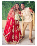 Red bridal lehenga