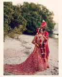 Bride and Groom Custom red outfit