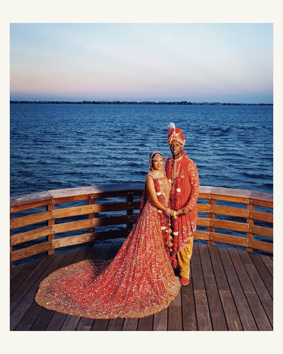 Bride and Groom Custom red outfit
