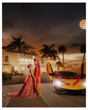 Bride and Groom Custom red outfit