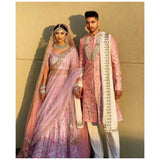 Custom outfit for bride and groom