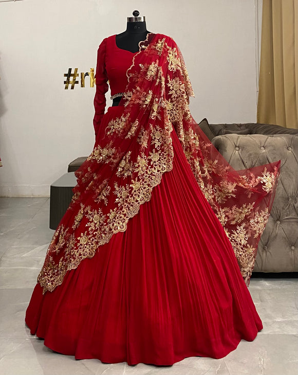 RED DRAPED GOWN