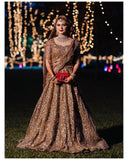 Copper bridal lehenga