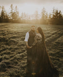 Black lace train gown