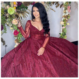 Burgundy  ball-gown
