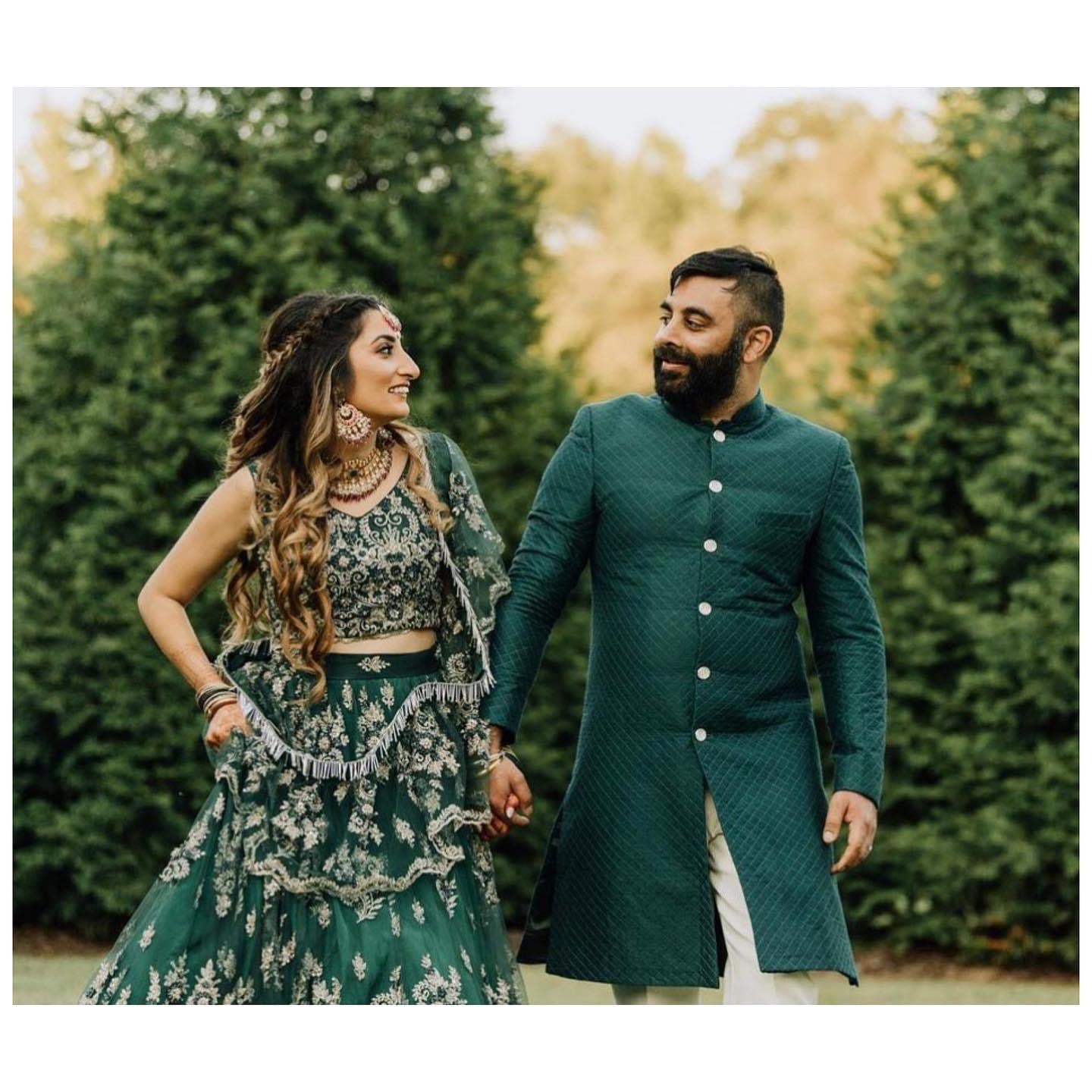 bridal lehenga and groom suit