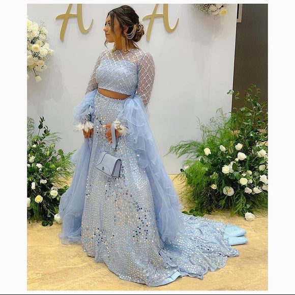 Blue train lehenga